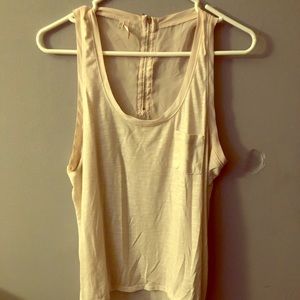 Sheer white zip tank